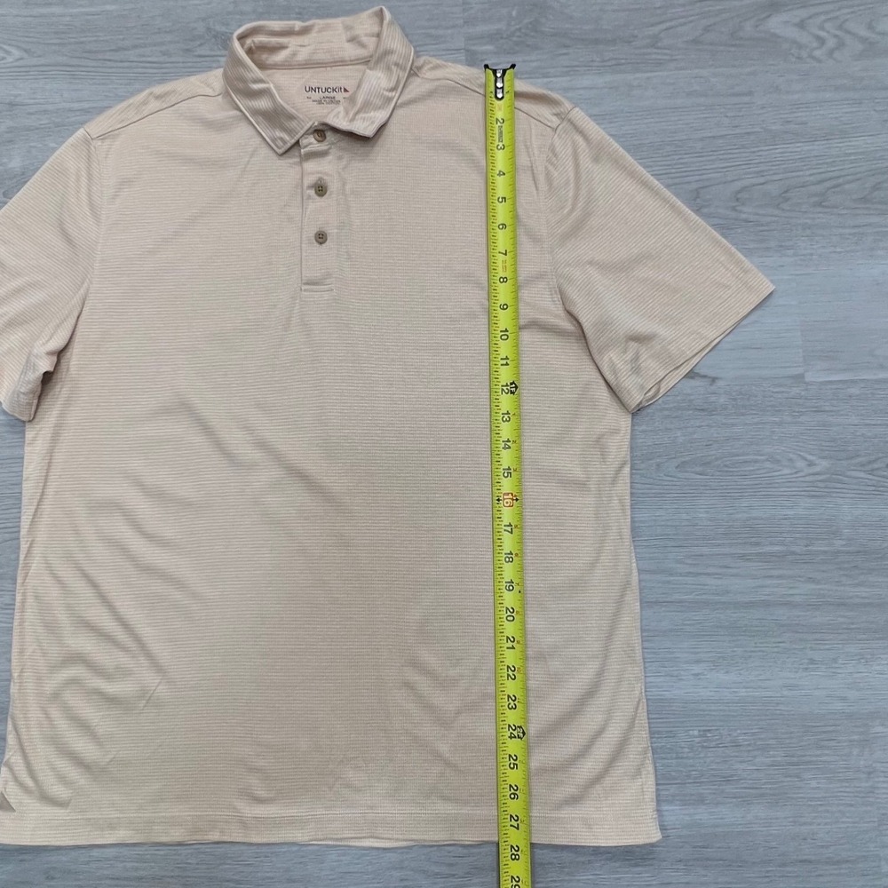 UNTUCKit Men's Large Short Sleeve Cotton Polo Shirt Beige - Picture 5 of 9